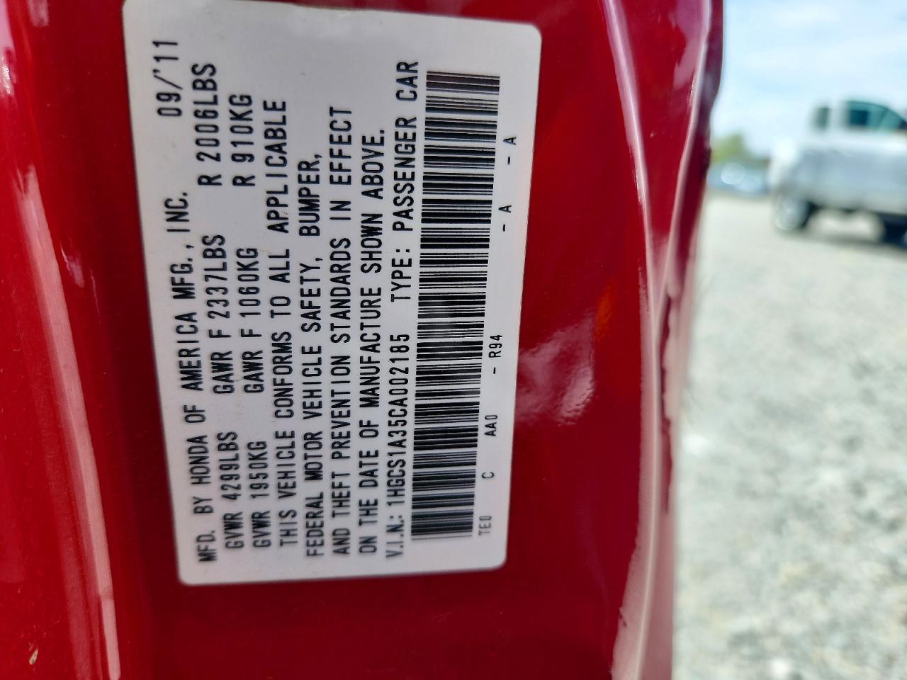 2012 HONDA ACCORD LX photo 25