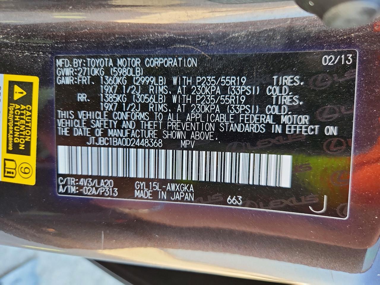 2013 LEXUS RX 450H photo 25