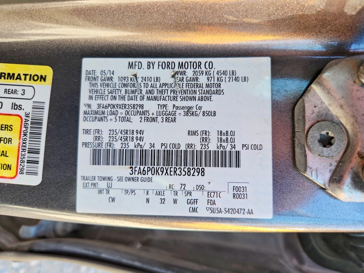 2014 FORD FUSION TITANIUM photo 12