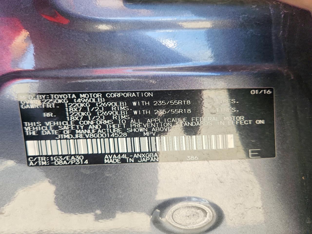 2016 TOYOTA RAV4 HV LIMITED photo 13
