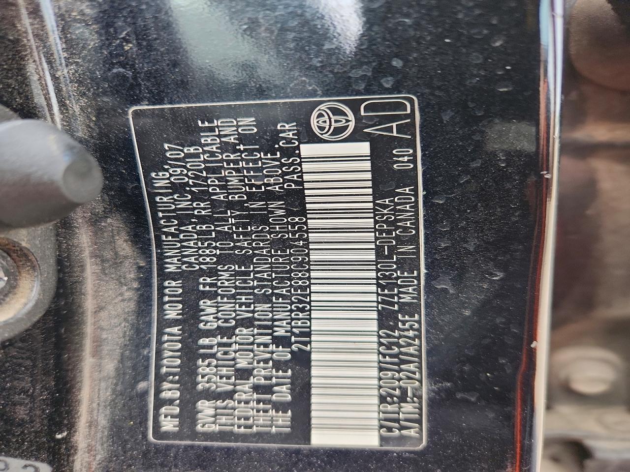 2008 TOYOTA COROLLA S photo 23