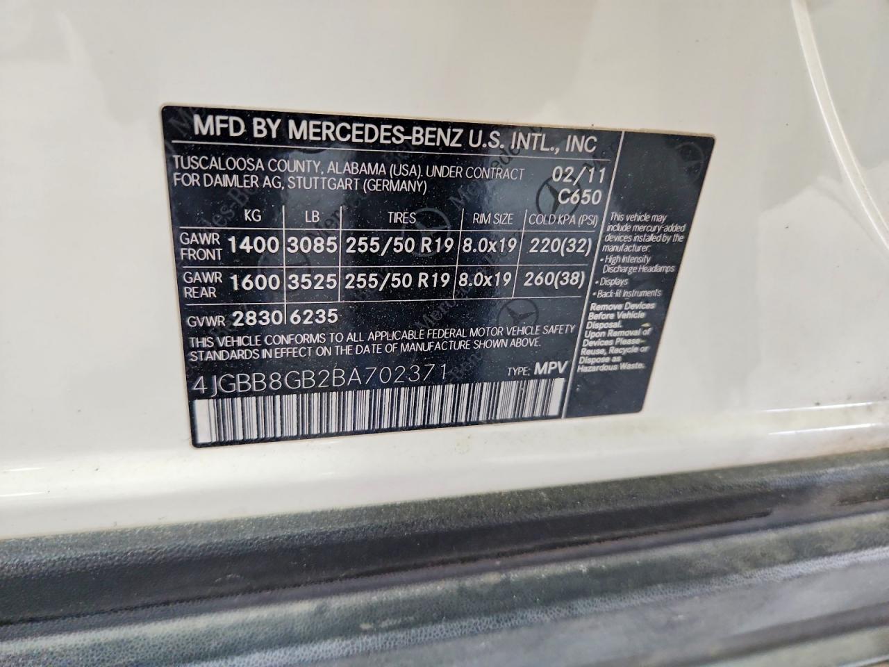 2011 MERCEDES-BENZ ML 350 4MATIC photo 13