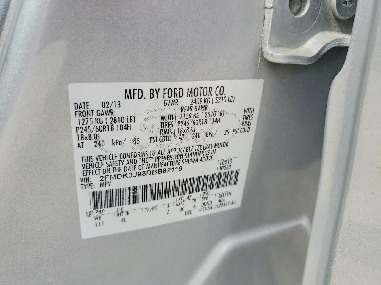 2013 FORD EDGE SEL photo 27