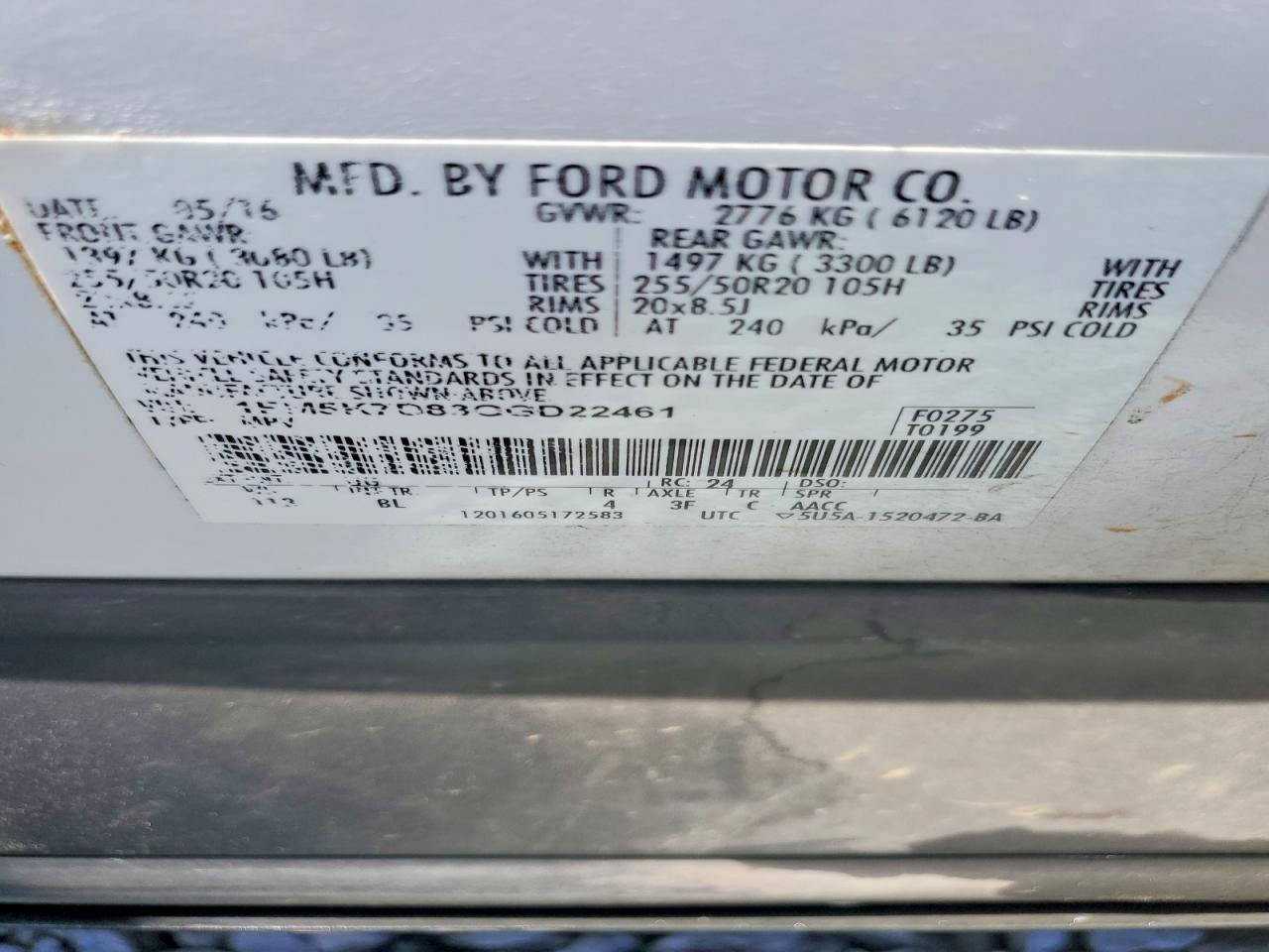 2016 FORD EXPLORER XLT photo 25