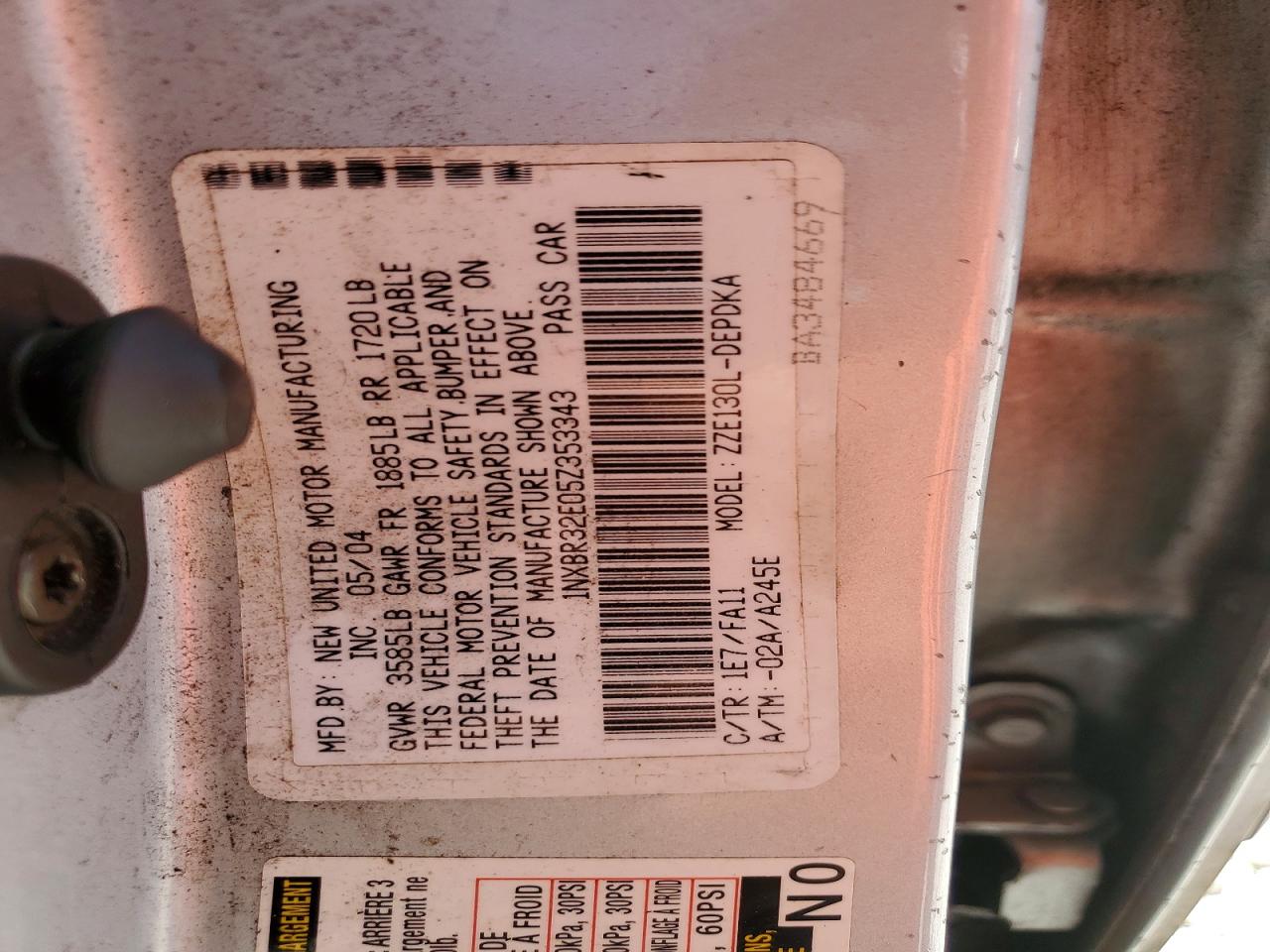 2005 TOYOTA COROLLA CE photo 12