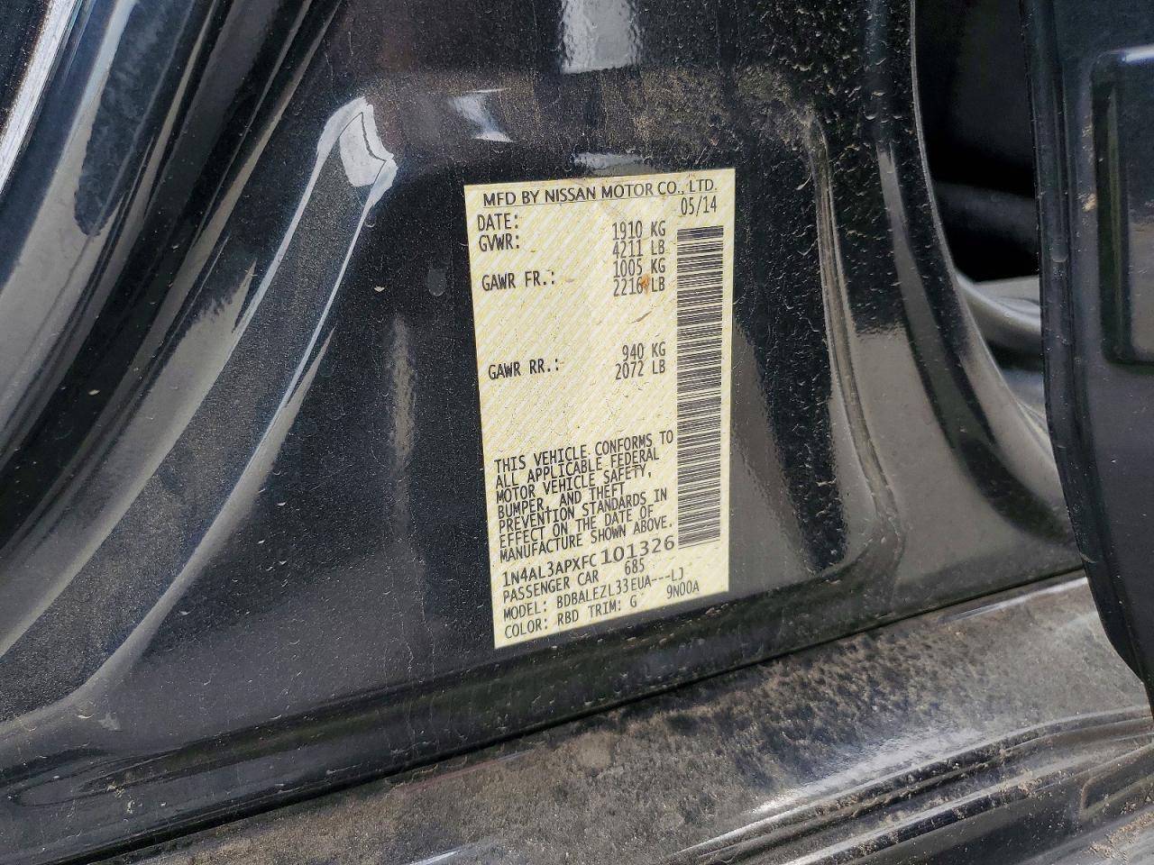 2015 NISSAN ALTIMA 2.5 S photo 25