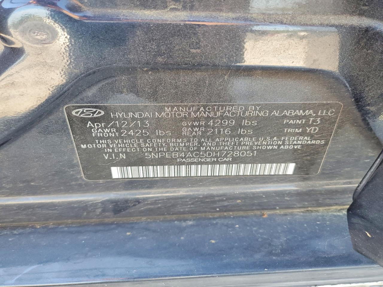 2013 HYUNDAI SONATA DELUXE photo 37