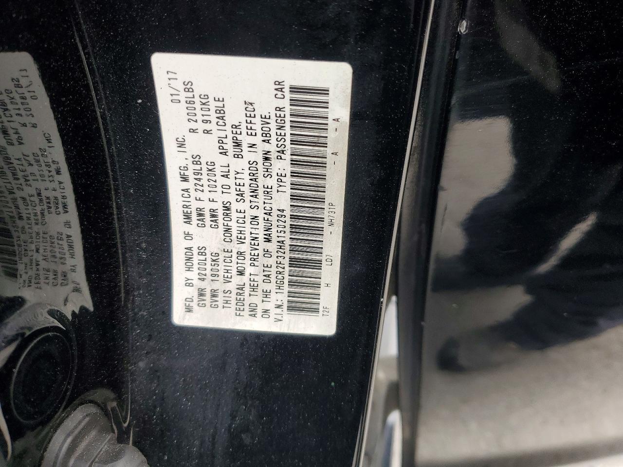 2017 HONDA ACCORD LX photo 23