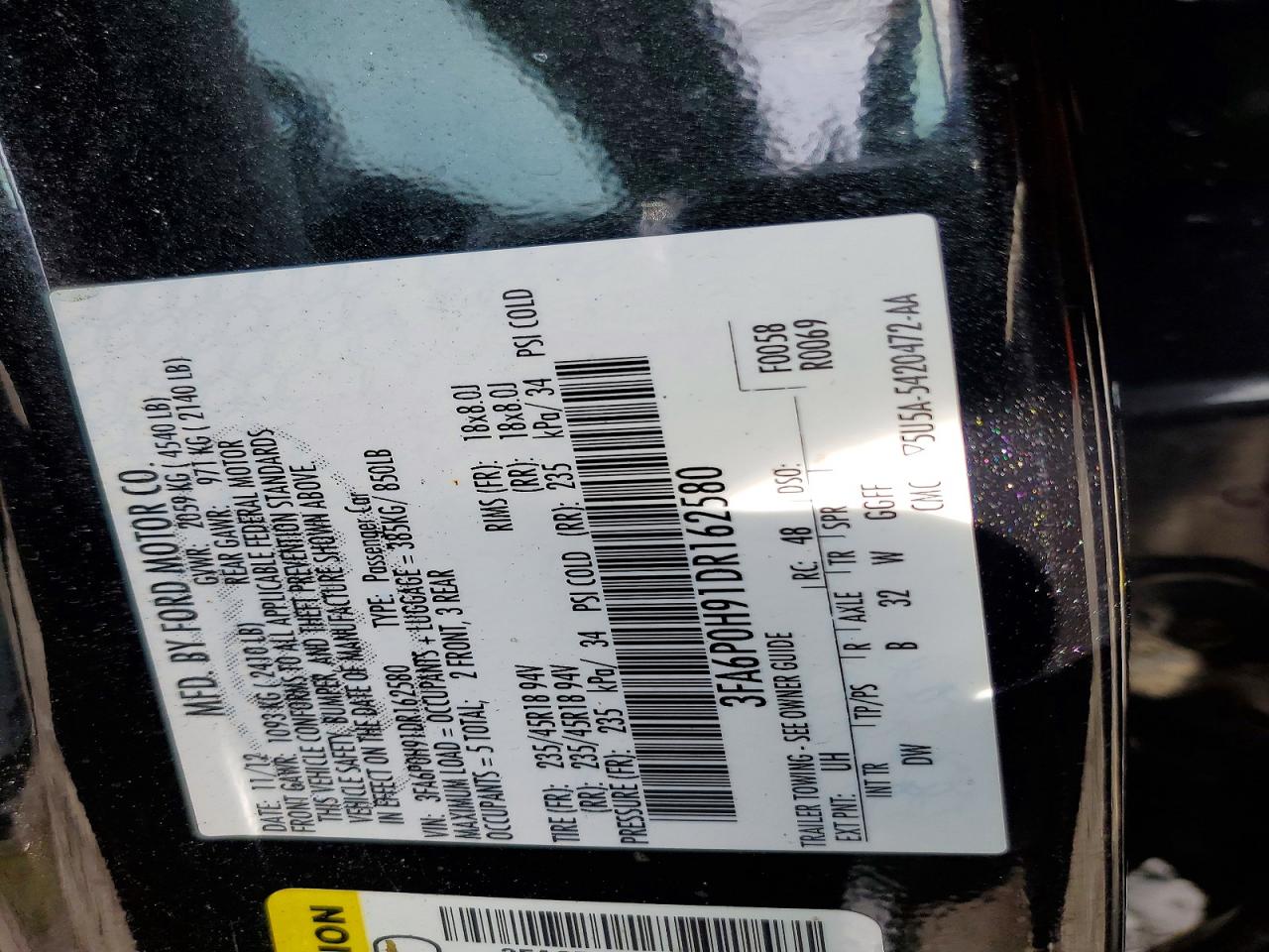 2013 FORD FUSION SE photo 23