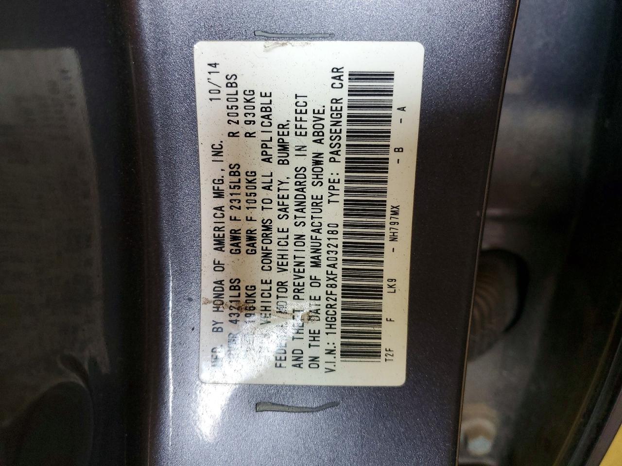 2015 HONDA ACCORD EXL photo 34