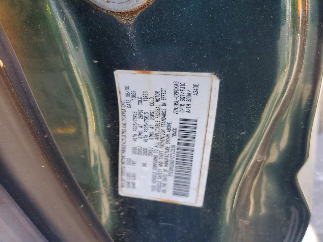 2000 TOYOTA TACOMA XTRACAB PRERUNNER photo 34