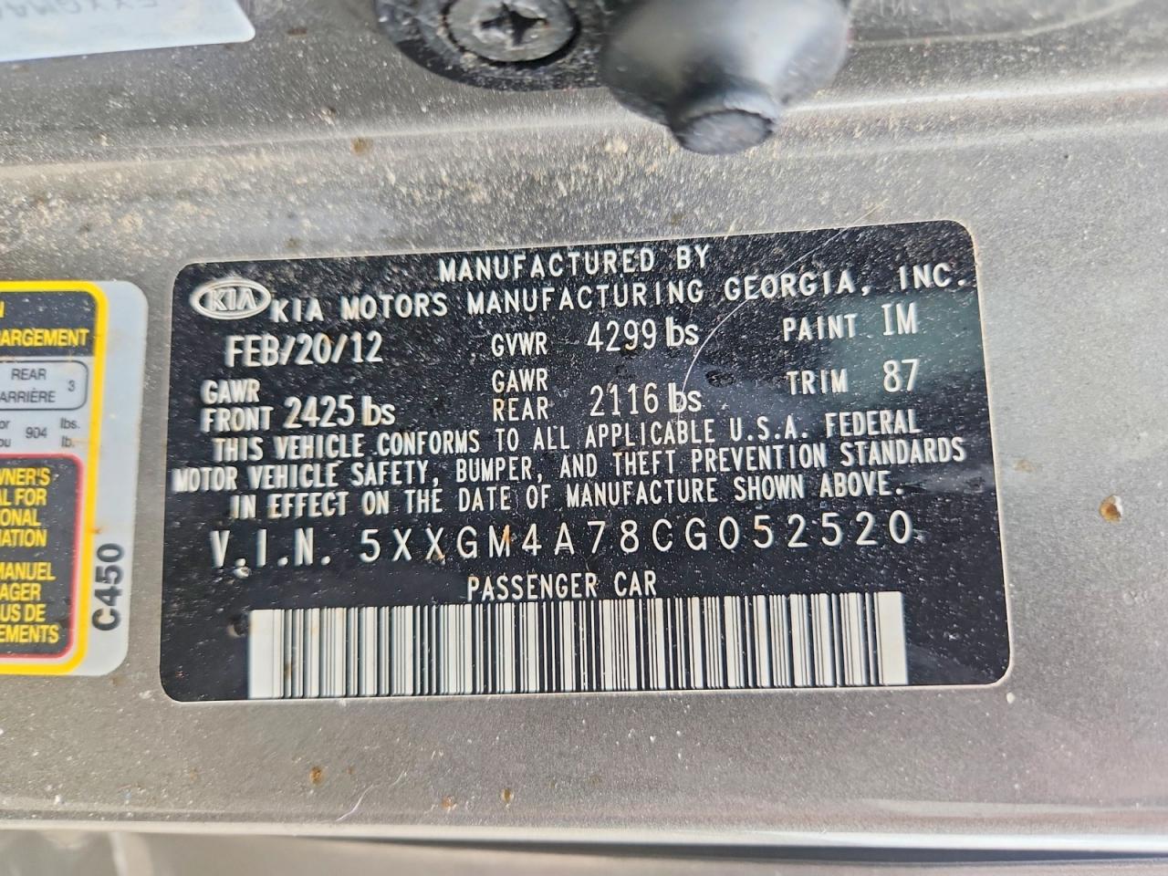 2012 KIA OPTIMA LX photo 40
