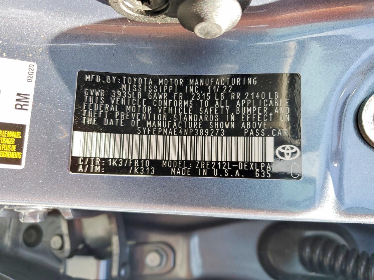 2022 TOYOTA COROLLA LE photo 34