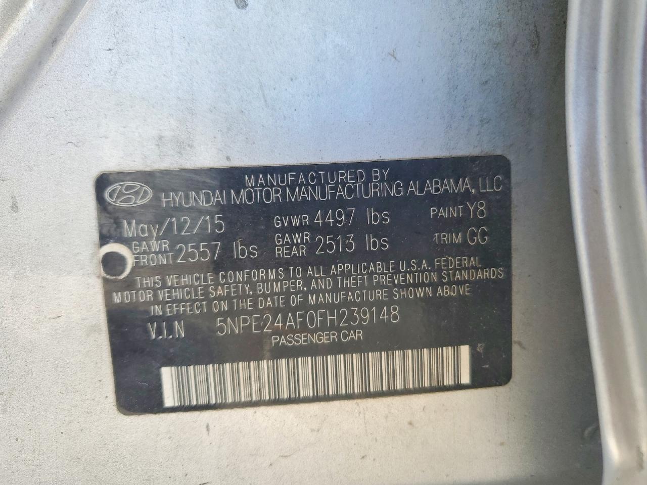 2015 HYUNDAI SONATA SE photo 34