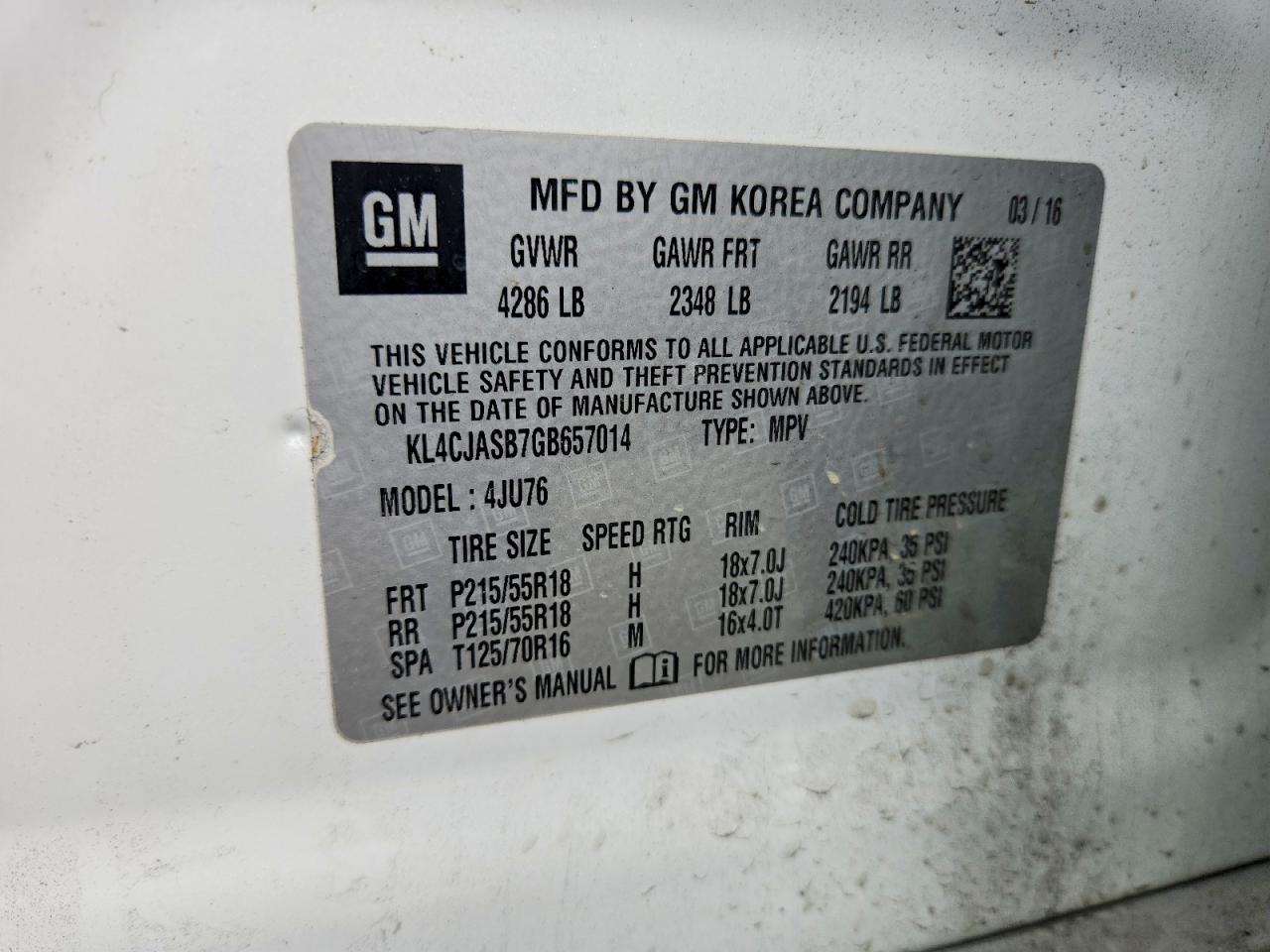 2016 BUICK ENCORE photo 12