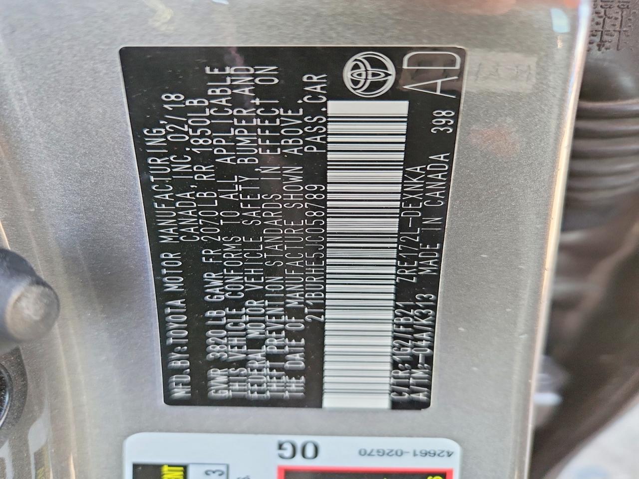2018 TOYOTA COROLLA LE photo 23