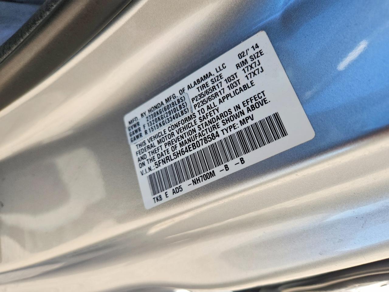 2014 HONDA ODYSSEY EXL photo 37