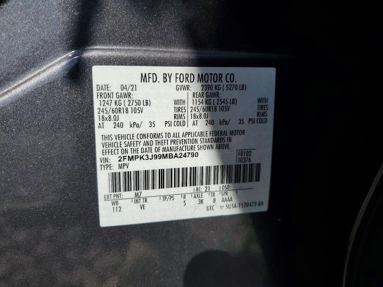 2021 FORD EDGE SEL photo 27
