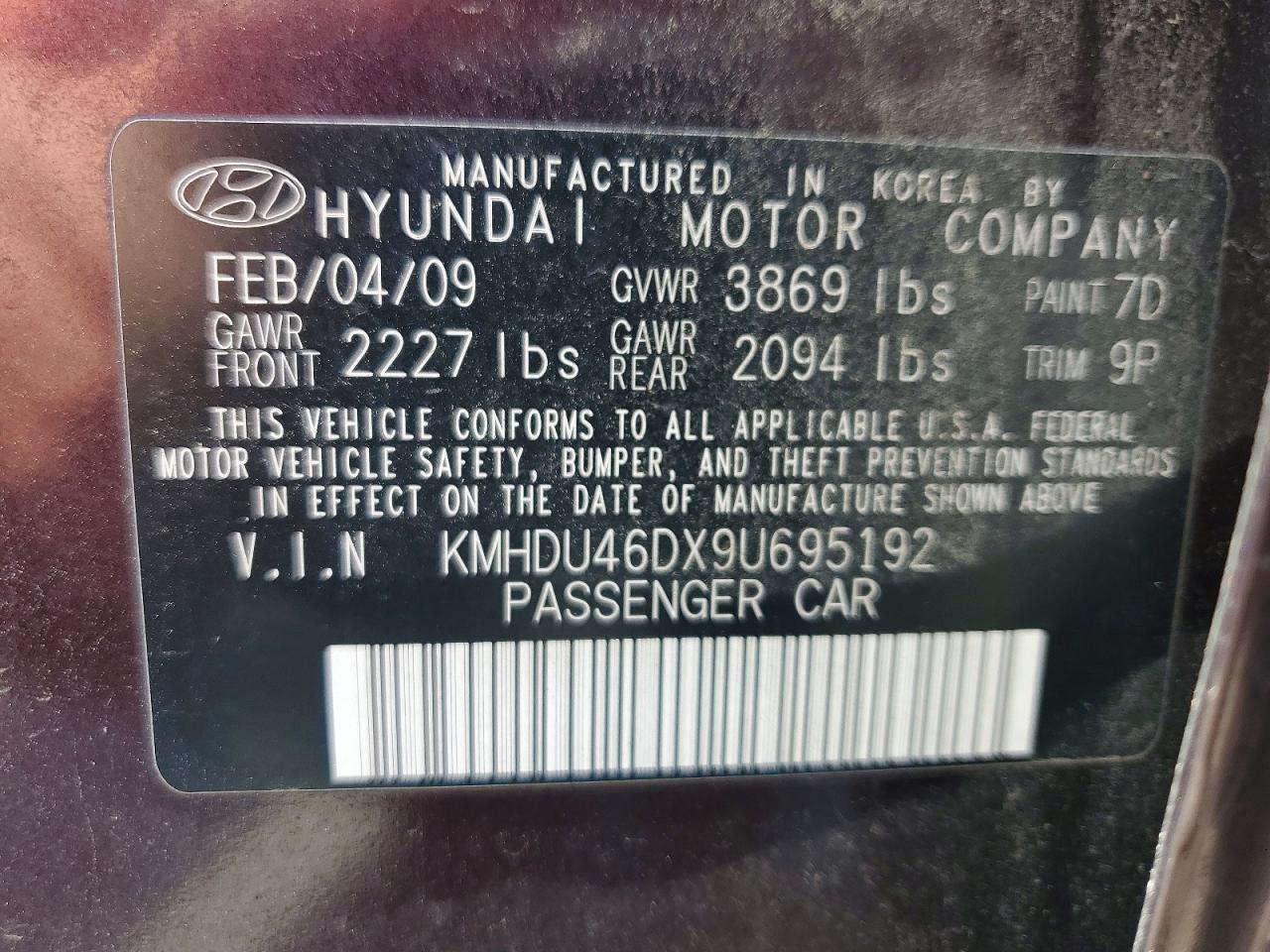 2009 HYUNDAI ELANTRA SE photo 23