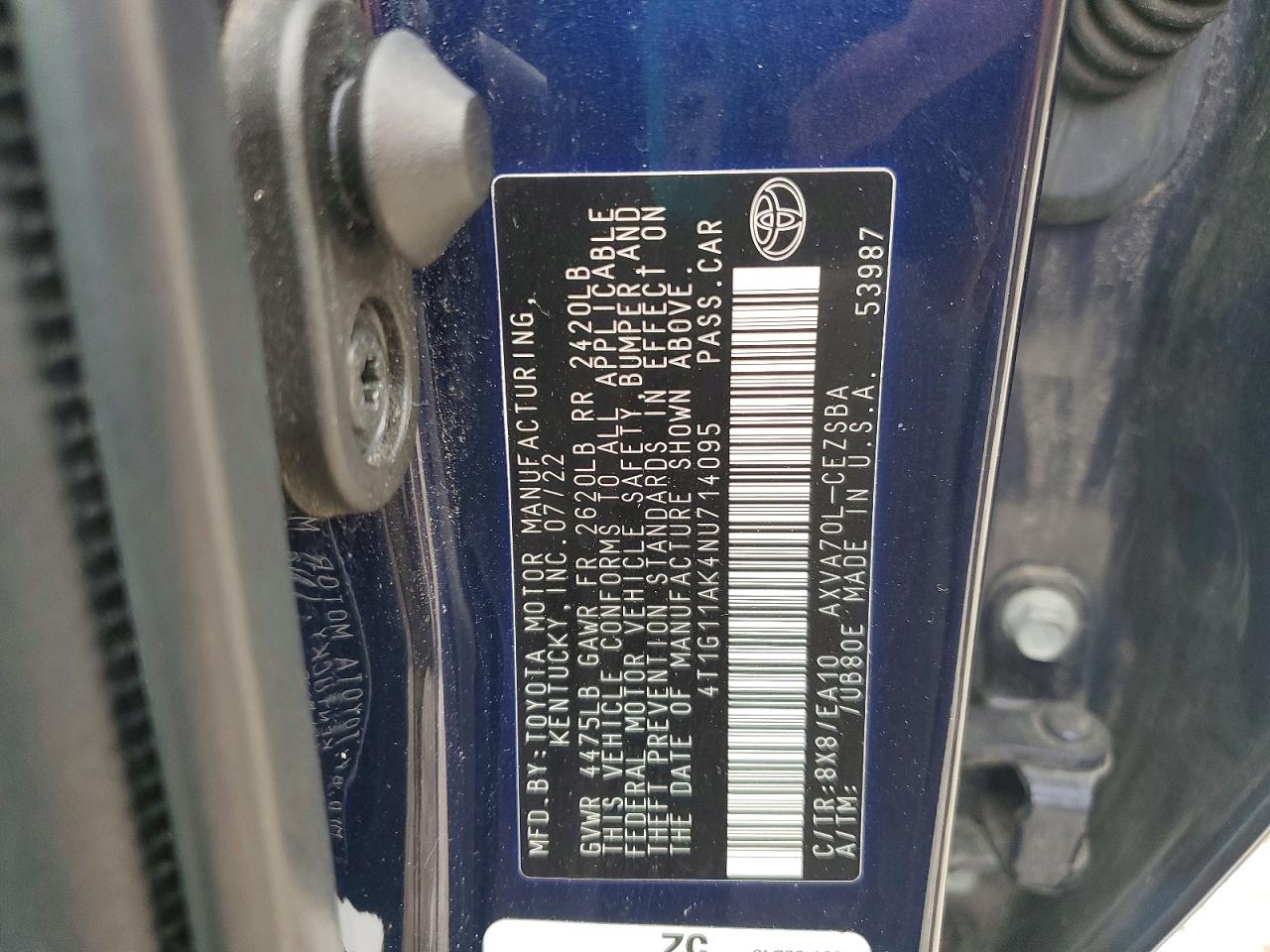 2022 TOYOTA CAMRY SE photo 23