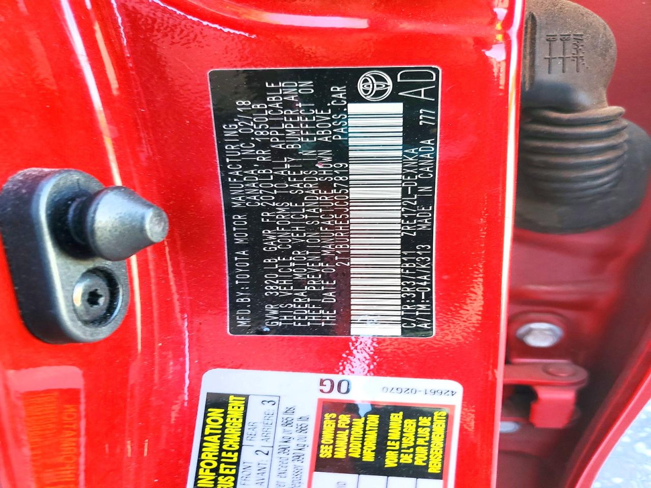 2018 TOYOTA COROLLA LE photo 23
