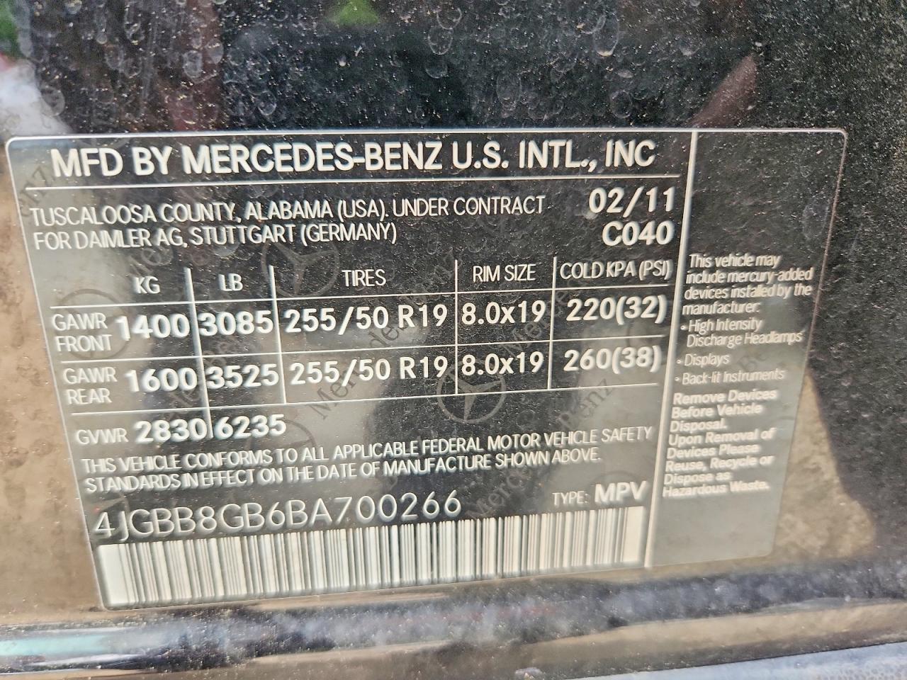 2011 MERCEDES-BENZ ML 350 4MATIC photo 37