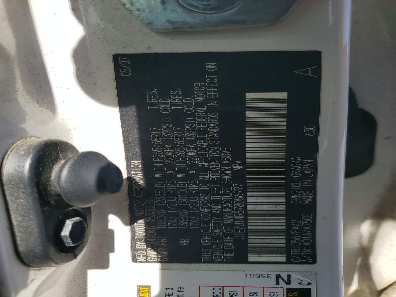 2007 TOYOTA 4RUNNER SR5 photo 37