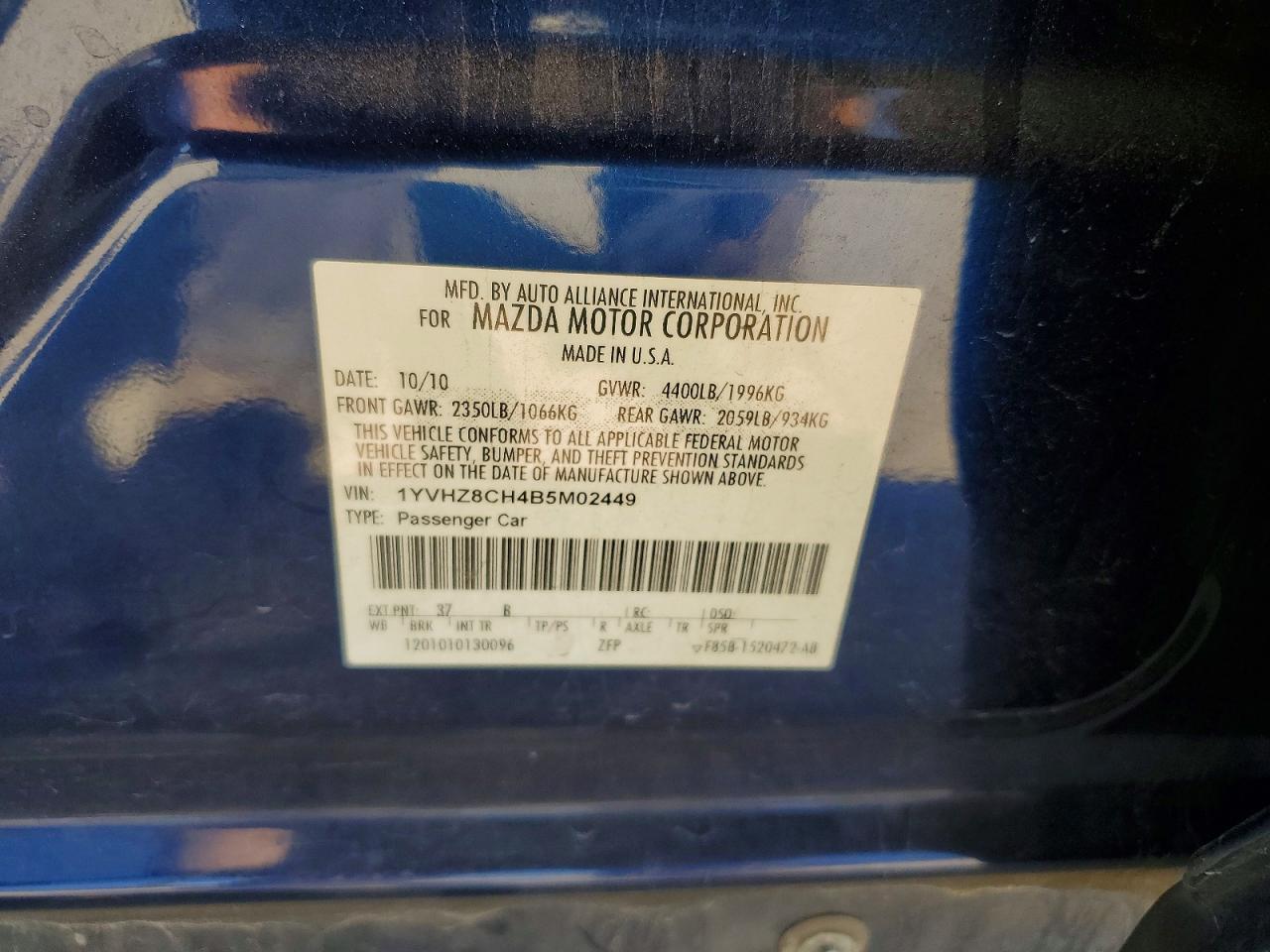 2011 MAZDA 6 I photo 13