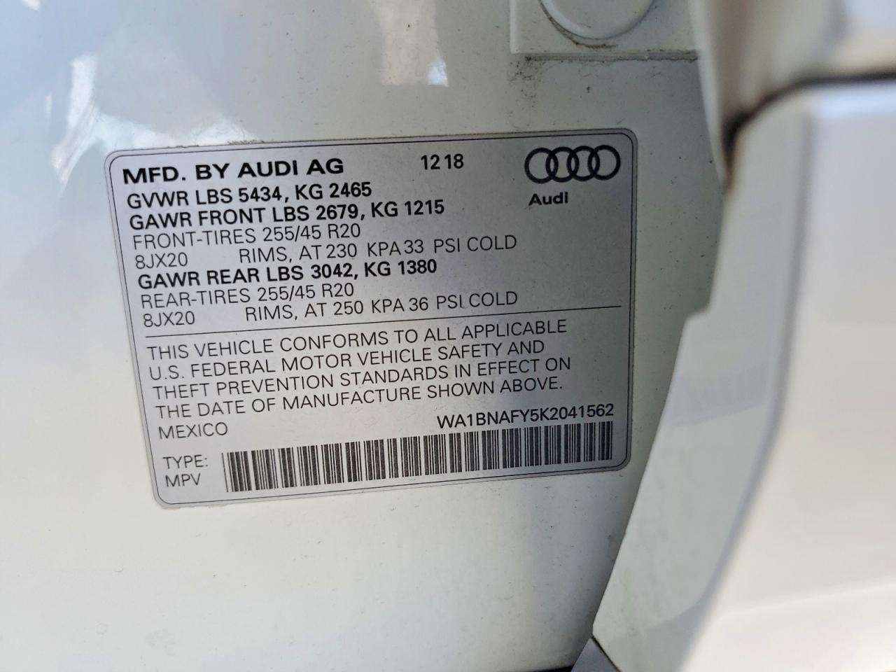 2019 AUDI Q5 PREMIUM PLUS photo 12