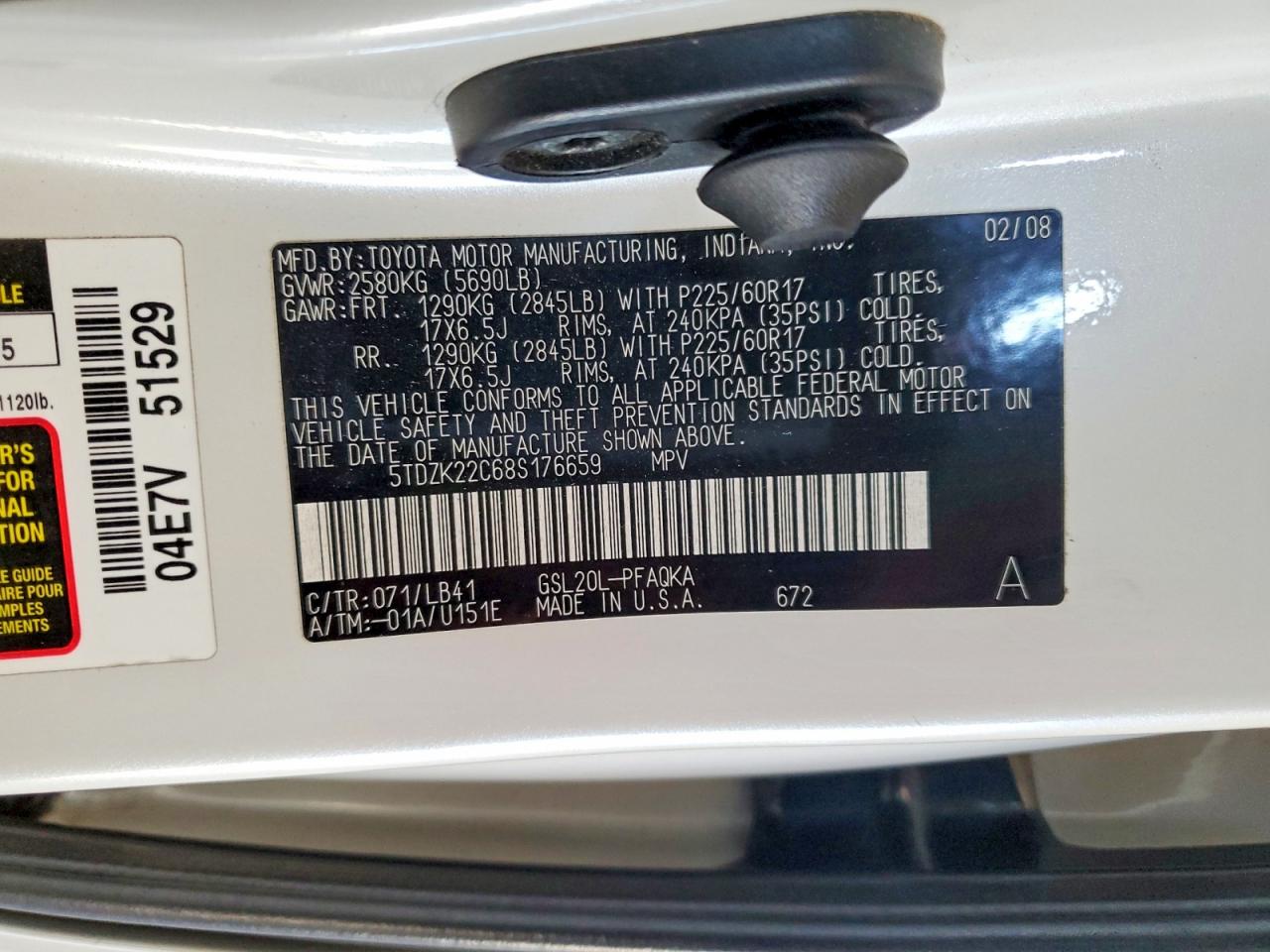 2008 TOYOTA SIENNA XLE LIMITED photo 13