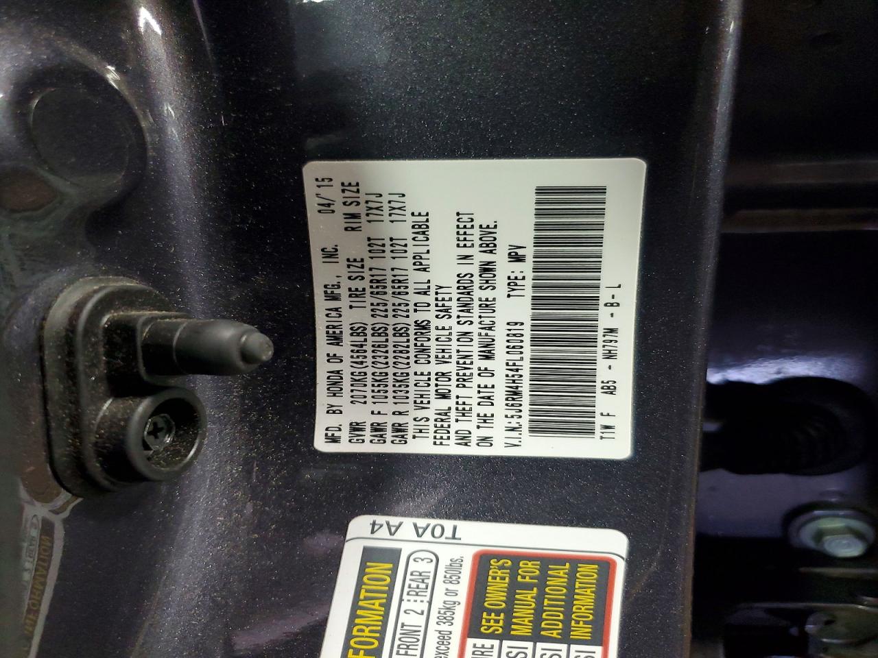 2015 HONDA CR-V EX photo 25