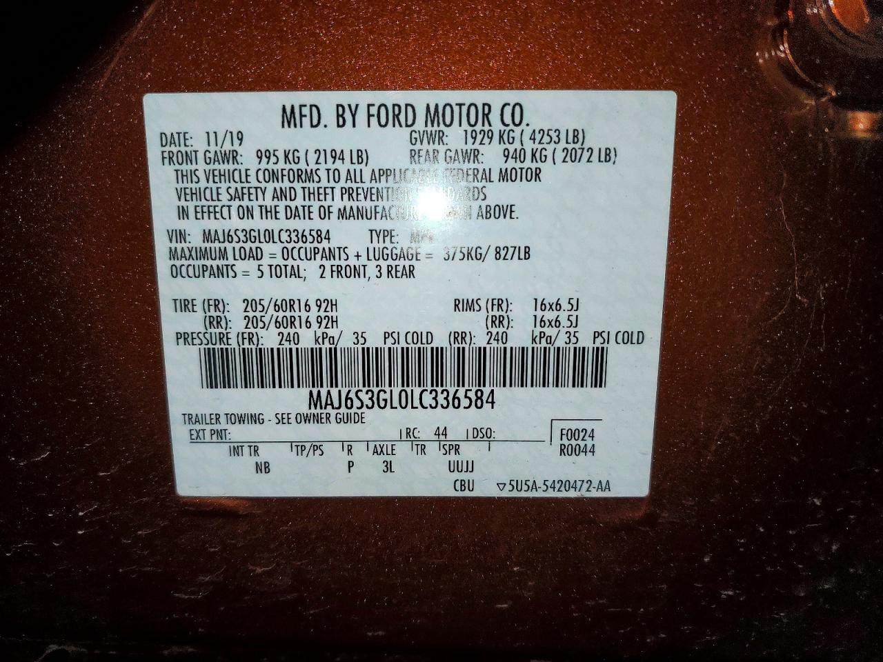 2020 FORD ECOSPORT SE photo 27