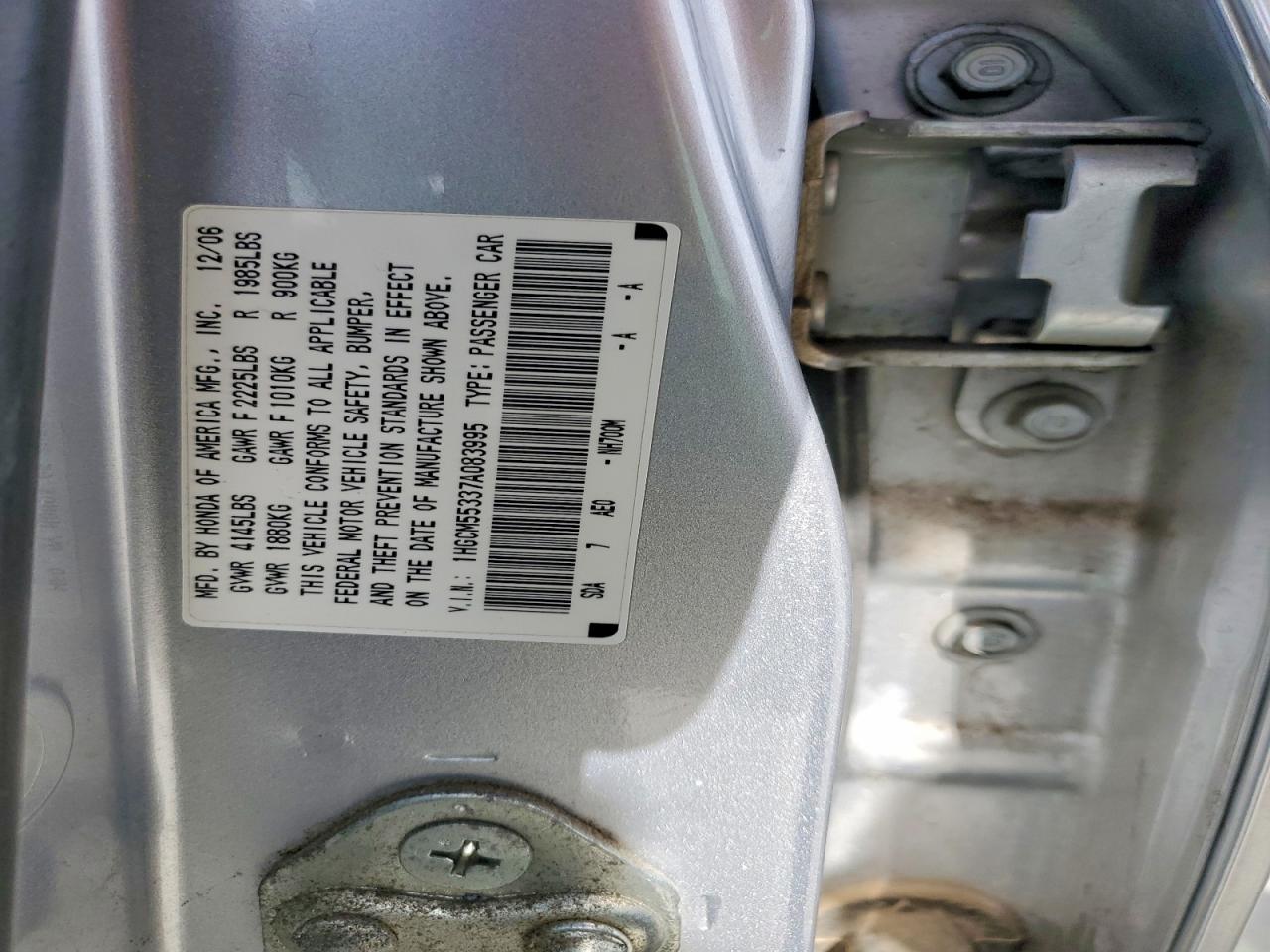 2007 HONDA ACCORD SE photo 25