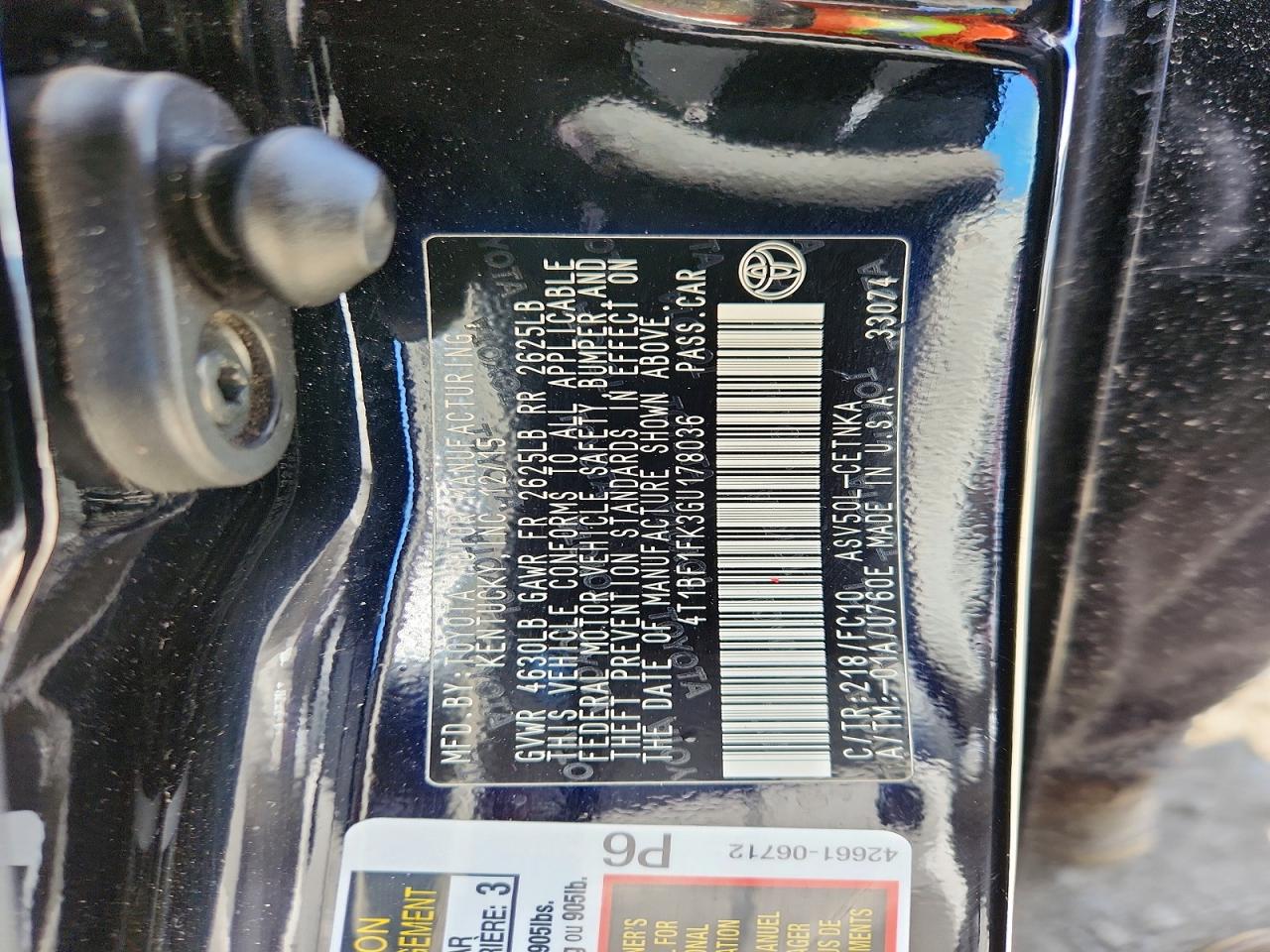 2016 TOYOTA CAMRY LE photo 37