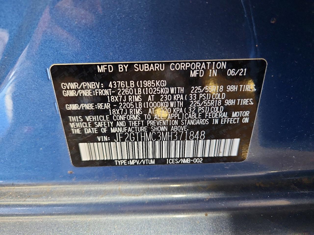 2021 SUBARU CROSSTREK LIMITED photo 25