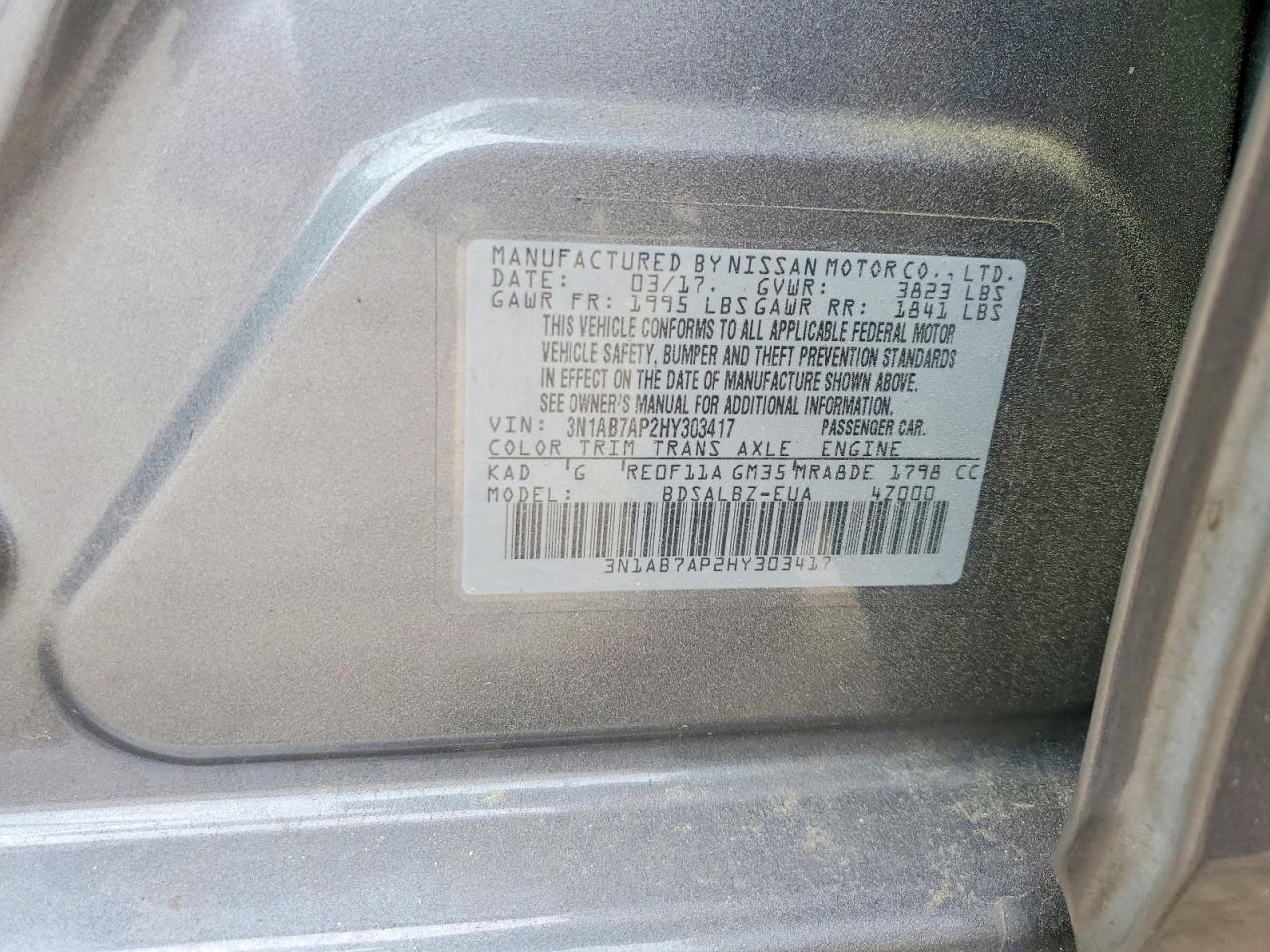 2017 NISSAN SENTRA S photo 37