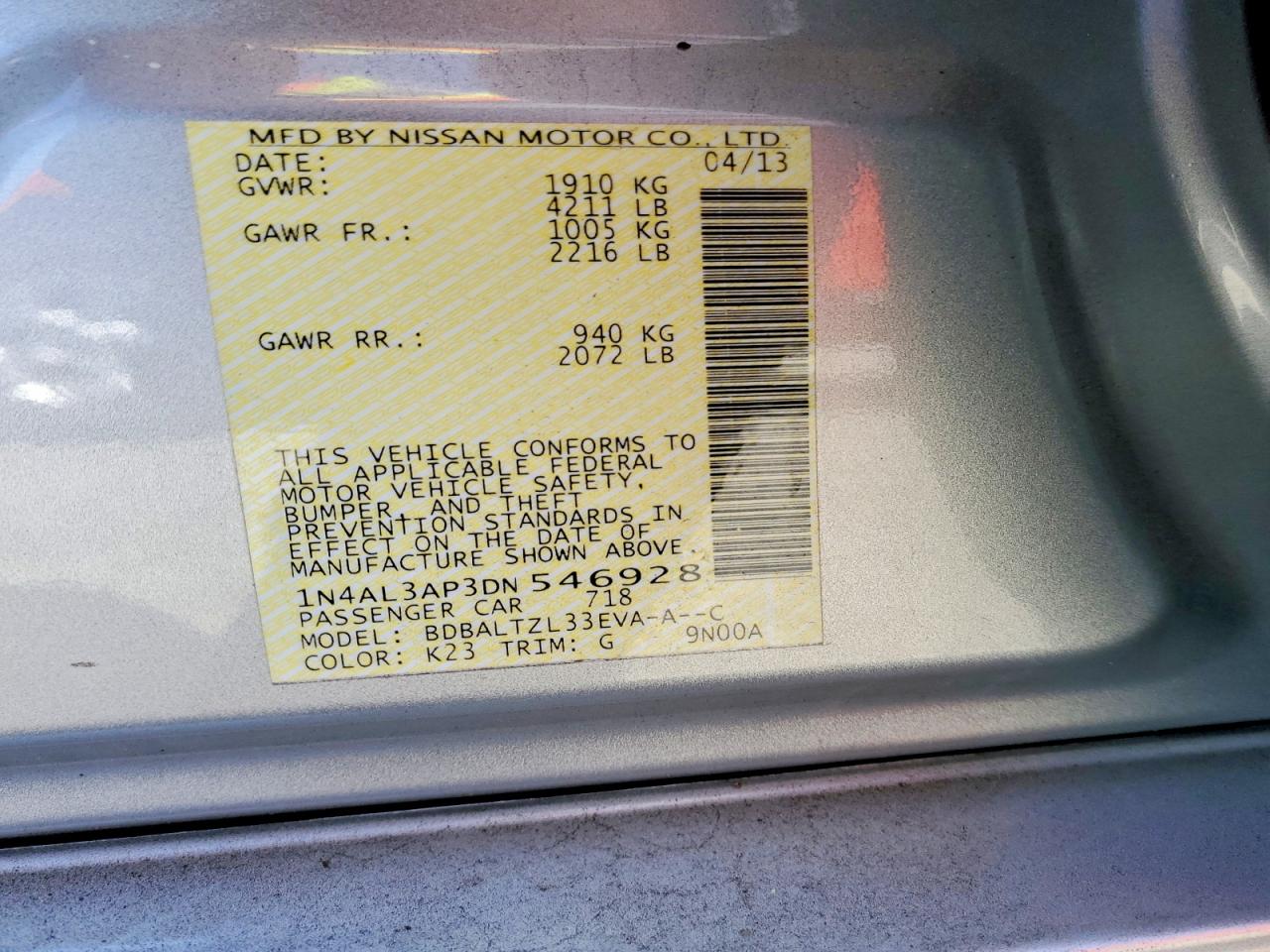 2013 NISSAN ALTIMA 2.5 photo 34