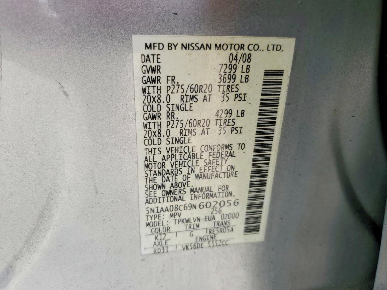 2009 NISSAN ARMADA SE photo 37