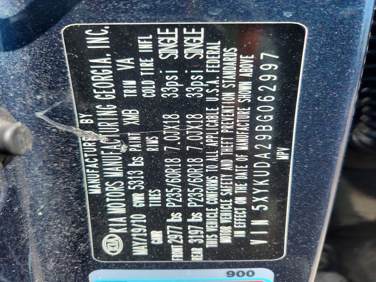2011 KIA SORENTO EX photo 27