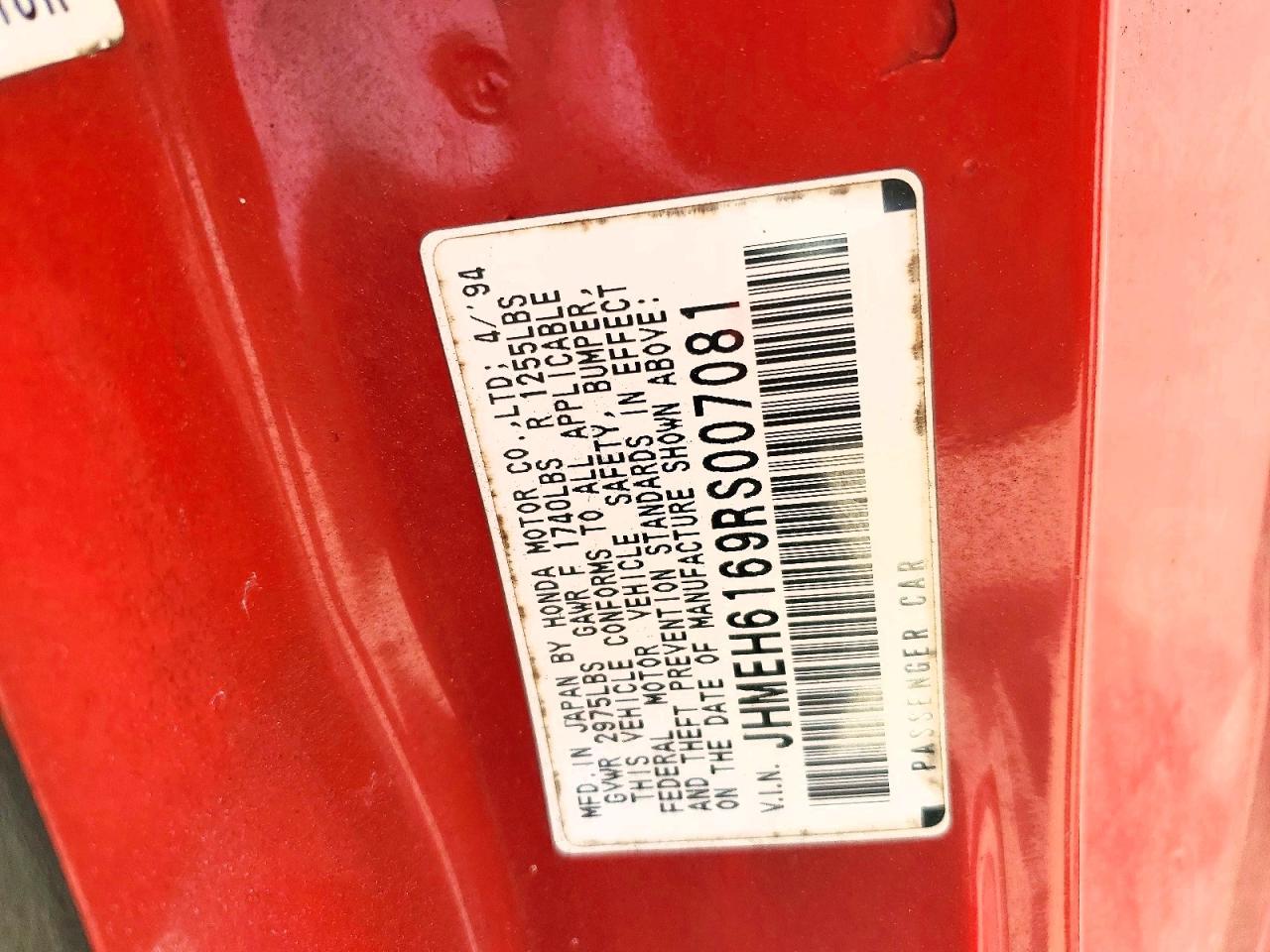 1994 HONDA CIVIC DEL SOL SI photo 34
