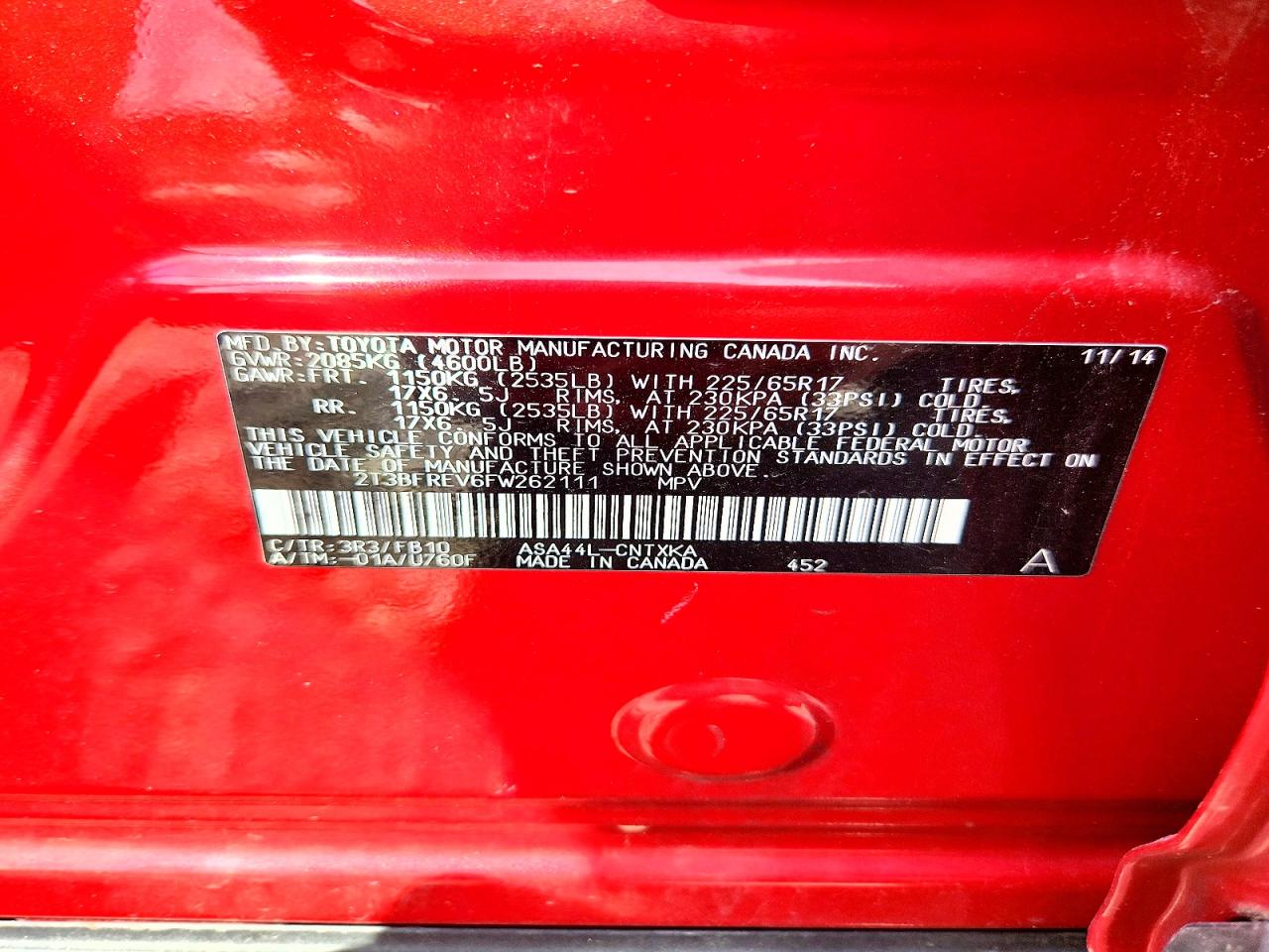 2015 TOYOTA RAV4 LE photo 37