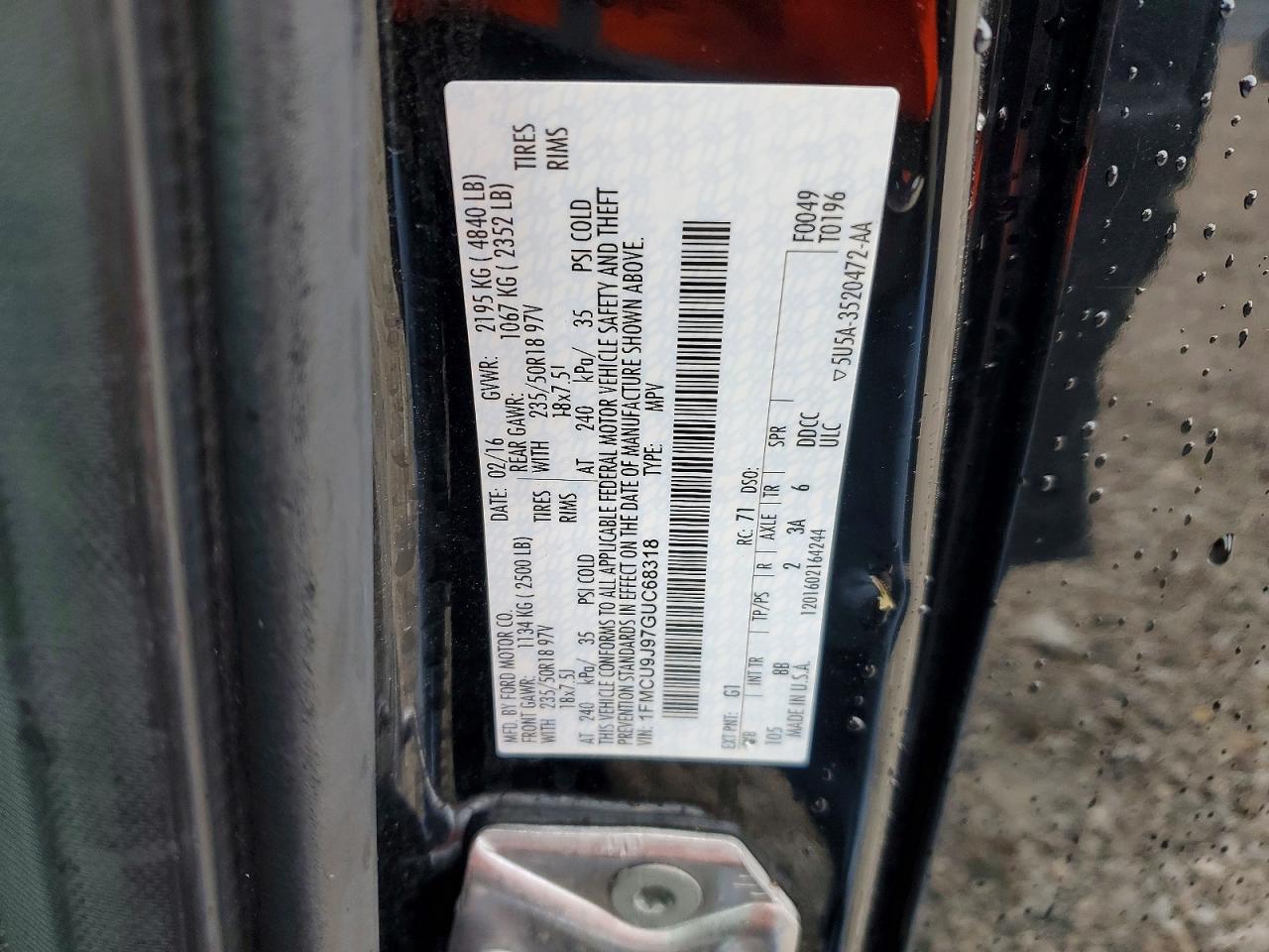 2016 FORD ESCAPE TITANIUM photo 13