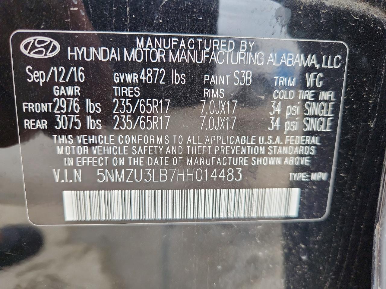 2017 HYUNDAI SANTA FE SPORT 2.4L photo 23