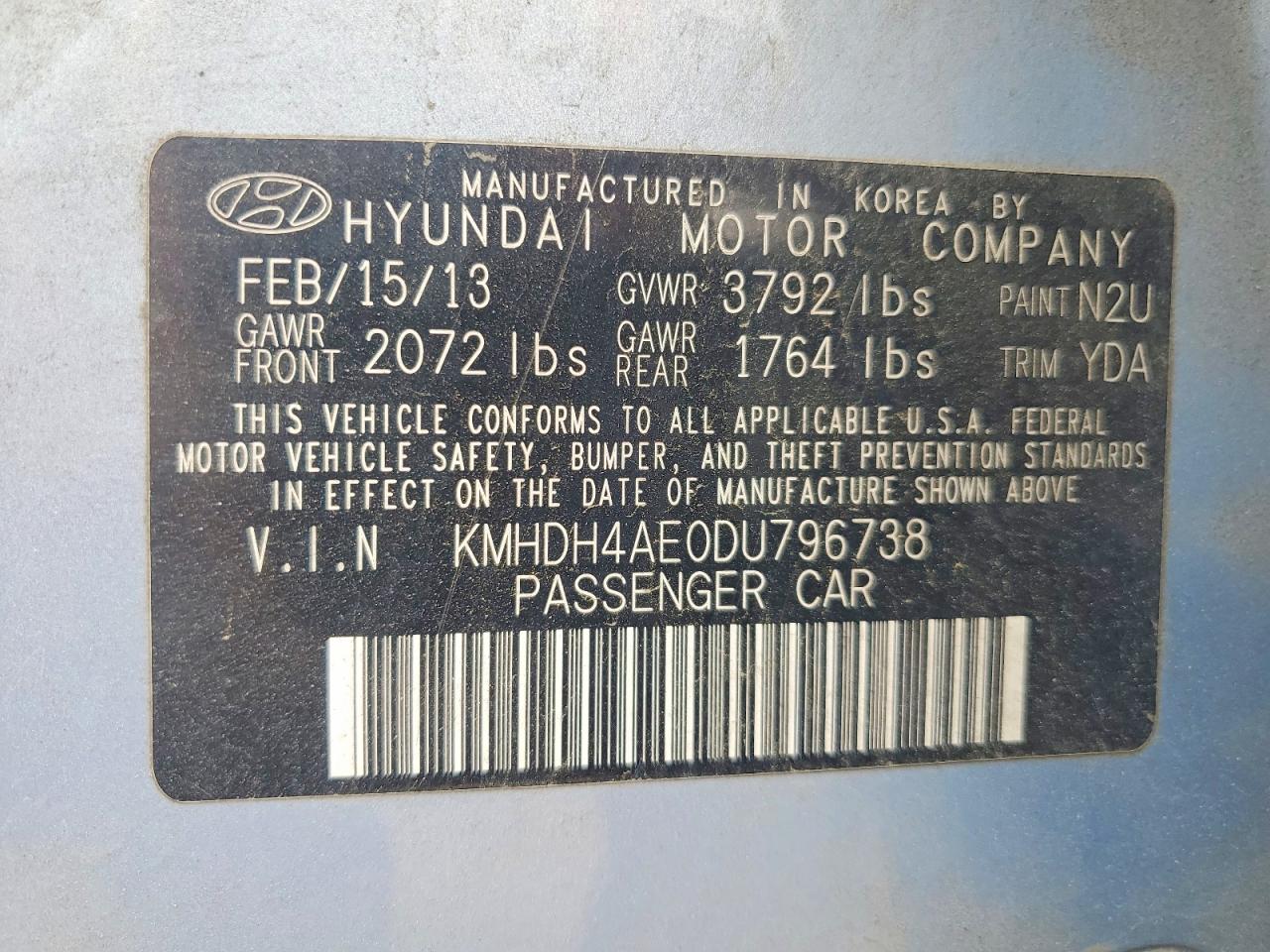 2013 HYUNDAI ELANTRA LIMITED photo 37