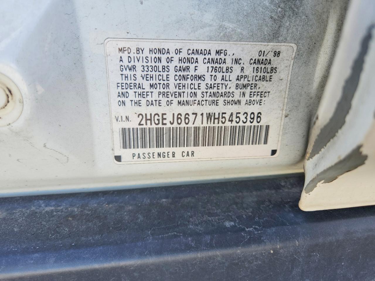 1998 HONDA CIVIC LX photo 34