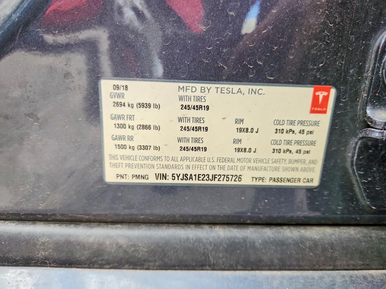 2018 TESLA MODEL S photo 37