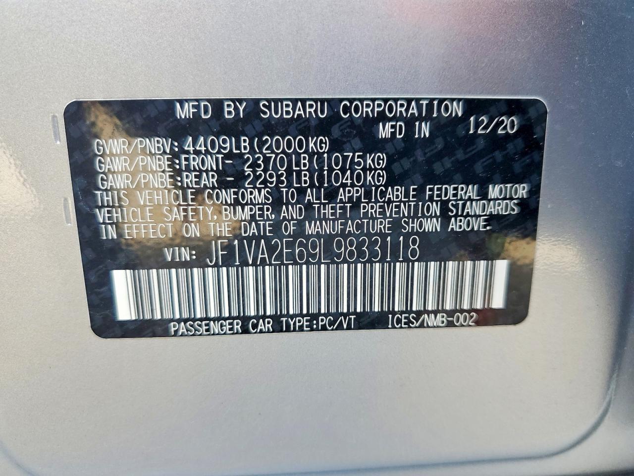 2020 SUBARU WRX STI photo 25