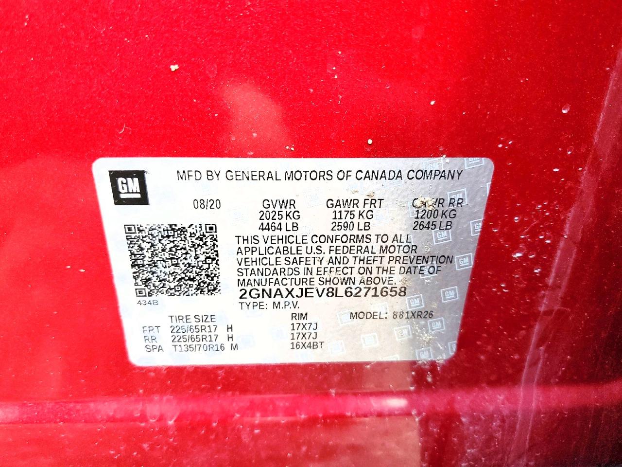 2020 CHEVROLET EQUINOX LT photo 25