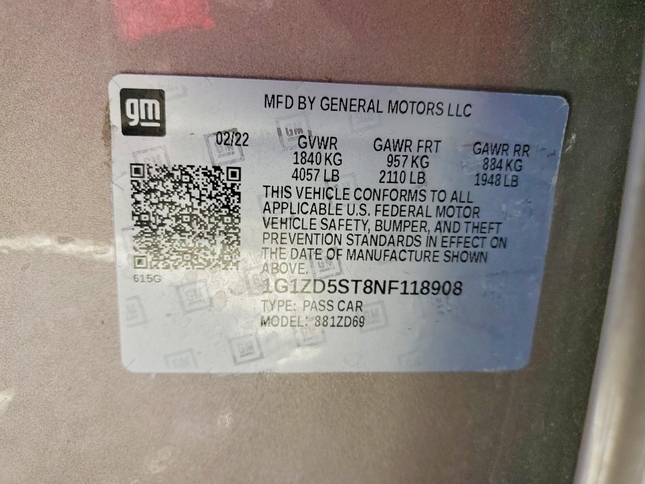 2022 CHEVROLET MALIBU LT photo 23