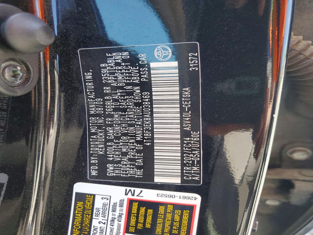 2010 TOYOTA CAMRY SE photo 23